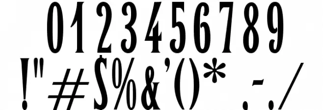 OPTILeLatin-NoirEtroit Font OTHER CHARS