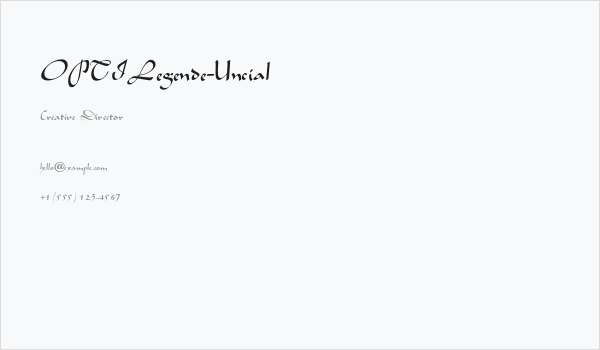 OPTILegende-Uncial Business Card