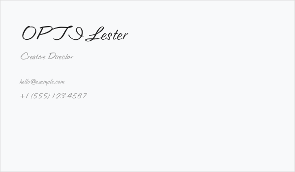 OPTILester Business Card