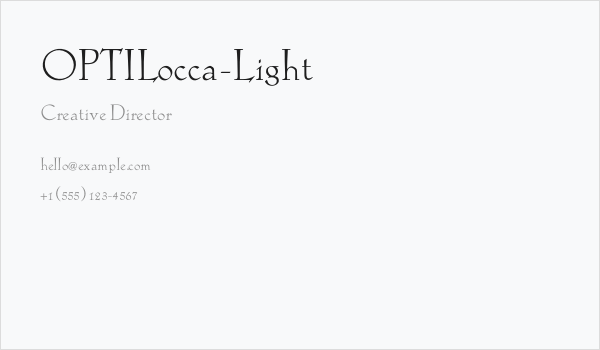 OPTILocca-Light Business Card