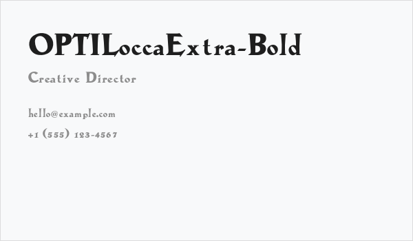 OPTILoccaExtra-Bold Business Card