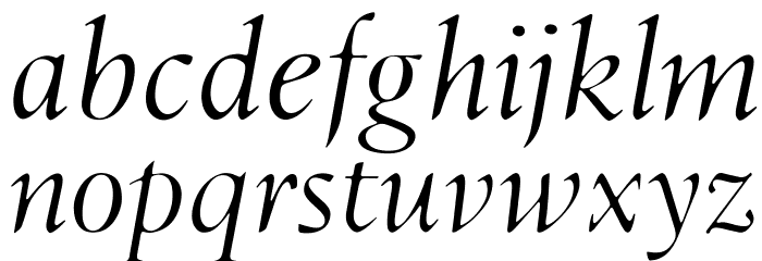 OPTILondon-Italic Font LOWERCASE