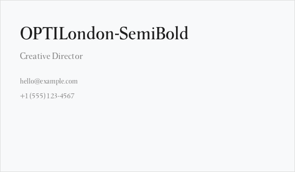 OPTILondon-SemiBold Business Card