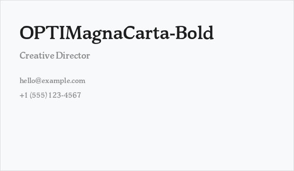 OPTIMagnaCarta-Bold Business Card
