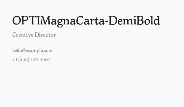 OPTIMagnaCarta-DemiBold Business Card