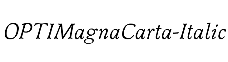 OPTIMagnaCarta-Italic Font