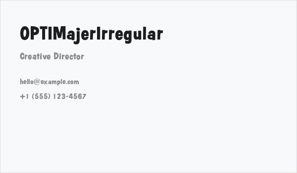 OPTIMajerIrregular Business Card