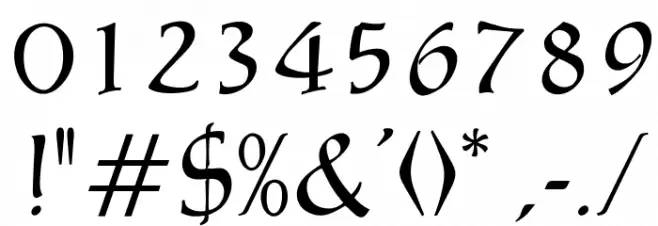 OPTIMarkusRoman Font OTHER CHARS