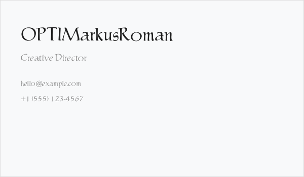 OPTIMarkusRoman Business Card