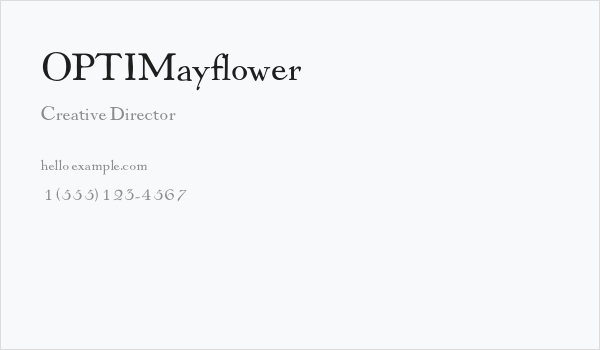 OPTIMayflower Business Card