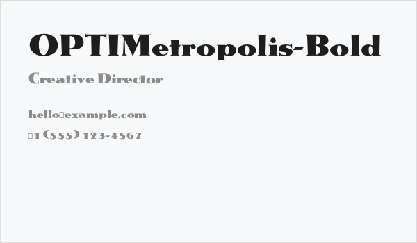 OPTIMetropolis-Bold Business Card
