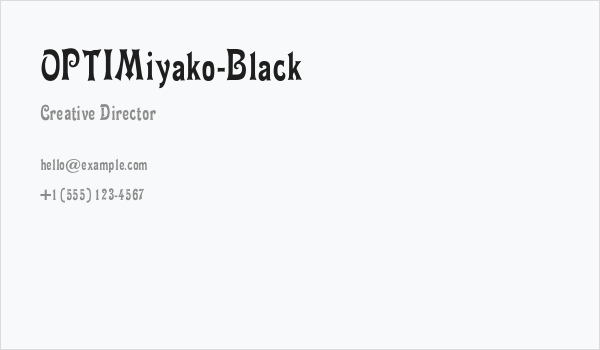 OPTIMiyako-Black Business Card