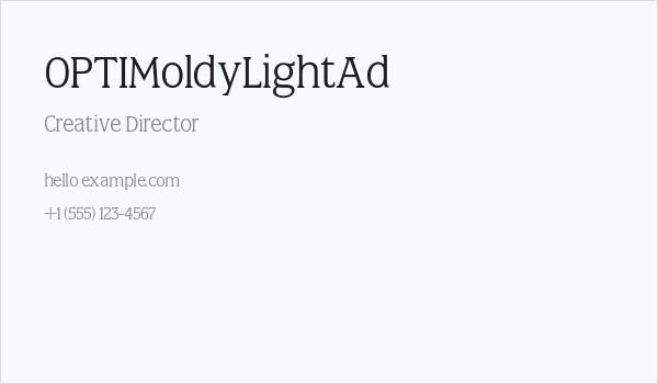 OPTIMoldyLightAd Business Card