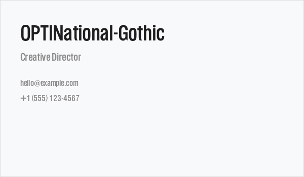 OPTINational-Gothic Business Card