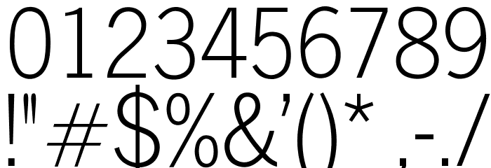 OPTINewsGothicLight Font OTHER CHARS