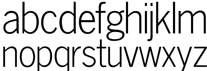 OPTINewsGothicLight Font LOWERCASE