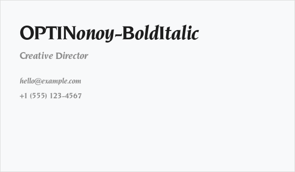 OPTINonoy-BoldItalic Business Card