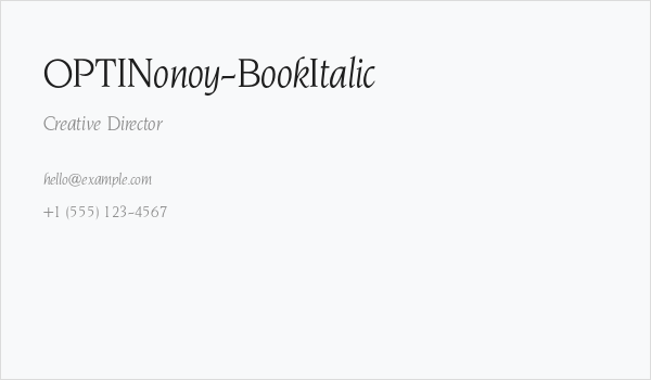 OPTINonoy-BookItalic Business Card