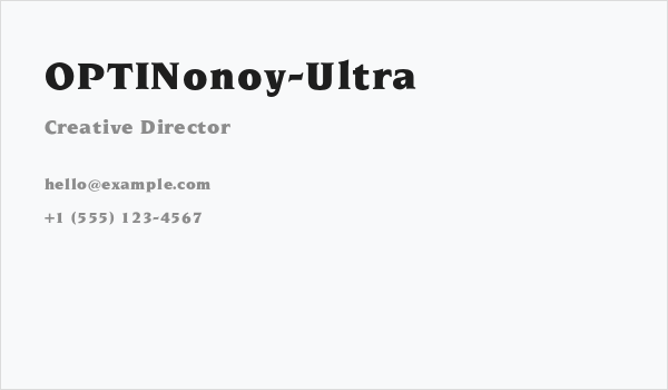OPTINonoy-Ultra Business Card