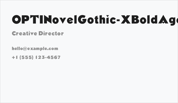 OPTINovelGothic-XBoldAgen Business Card