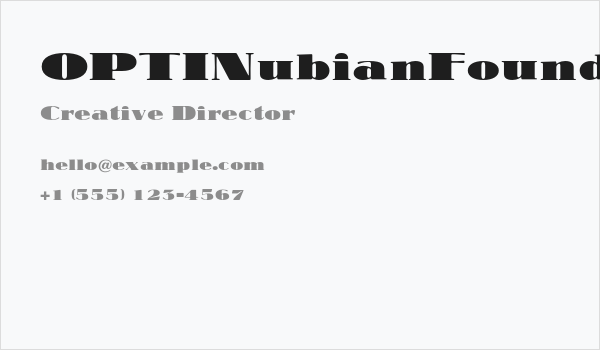 OPTINubianFoundry Business Card