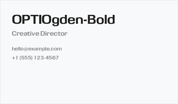 OPTIOgden-Bold Business Card
