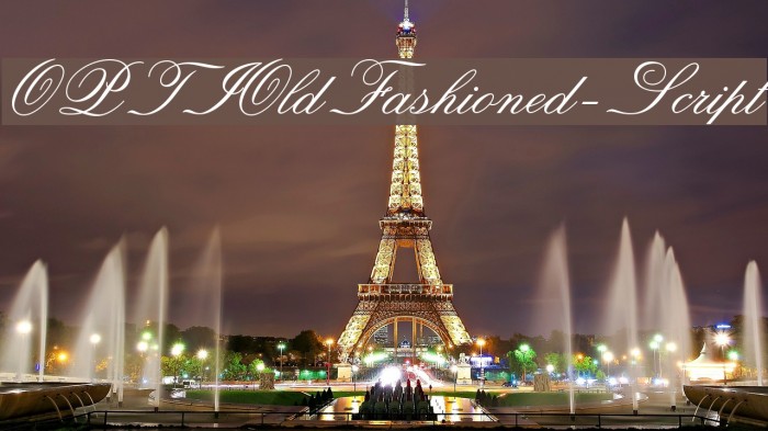 OPTIOldFashioned-Script Font examples