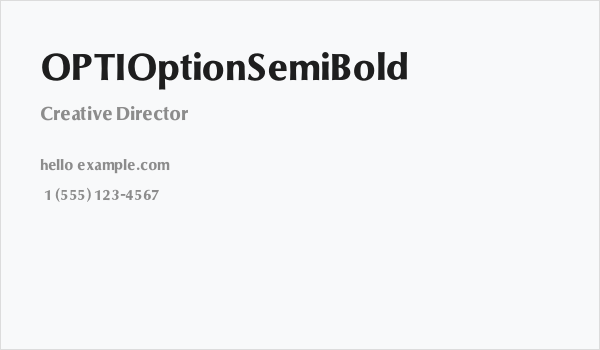 OPTIOptionSemiBold Business Card