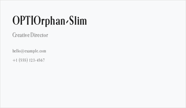 OPTIOrphan-Slim Business Card