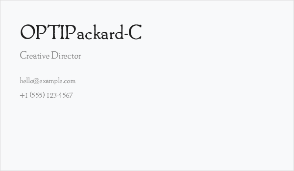 OPTIPackard-C Business Card