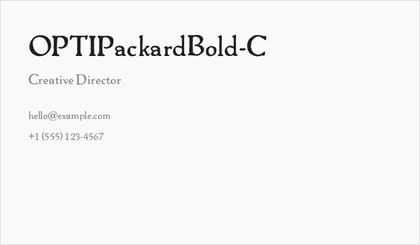 OPTIPackardBold-C Business Card