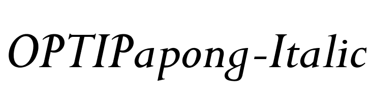OPTIPapong-Italic Font
