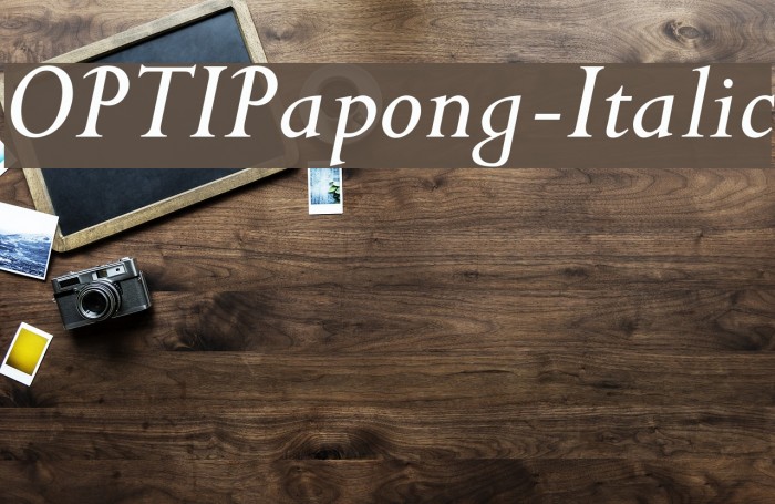 OPTIPapong-Italic Font examples