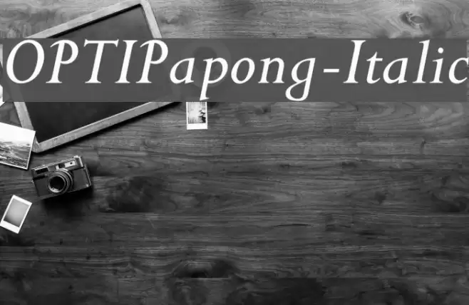 OPTIPapong-Italic Font examples