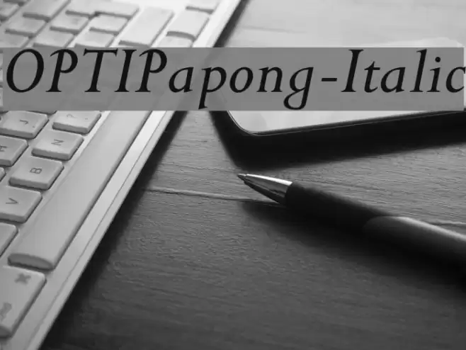 OPTIPapong-Italic Font examples