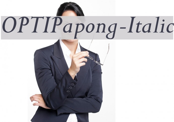 OPTIPapong-Italic Font examples