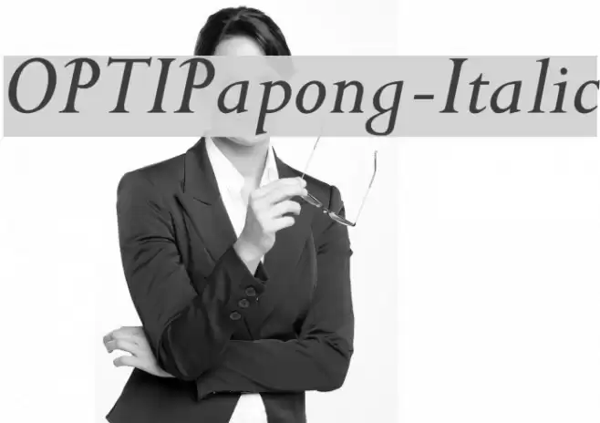 OPTIPapong-Italic Font examples