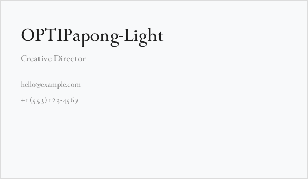 OPTIPapong-Light Business Card