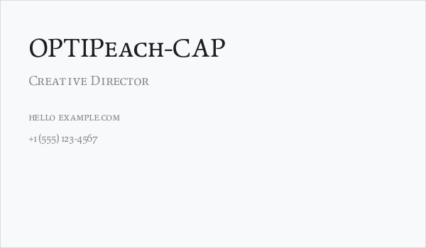 OPTIPeach-CAP Business Card