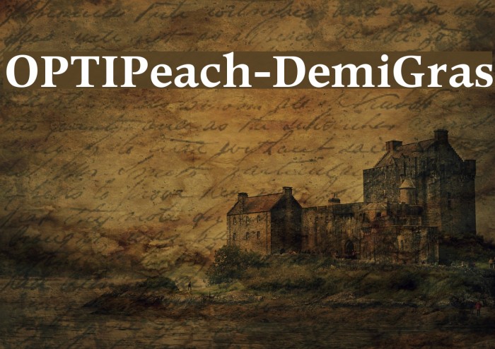 OPTIPeach-DemiGras Font examples