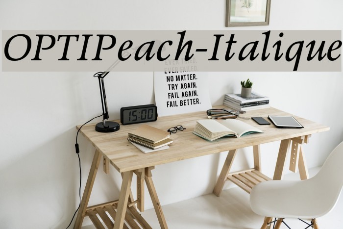 OPTIPeach-Italique Font examples