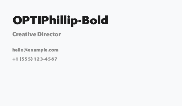 OPTIPhillip-Bold Business Card