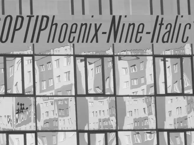 OPTIPhoenix-Nine-Italic Font examples