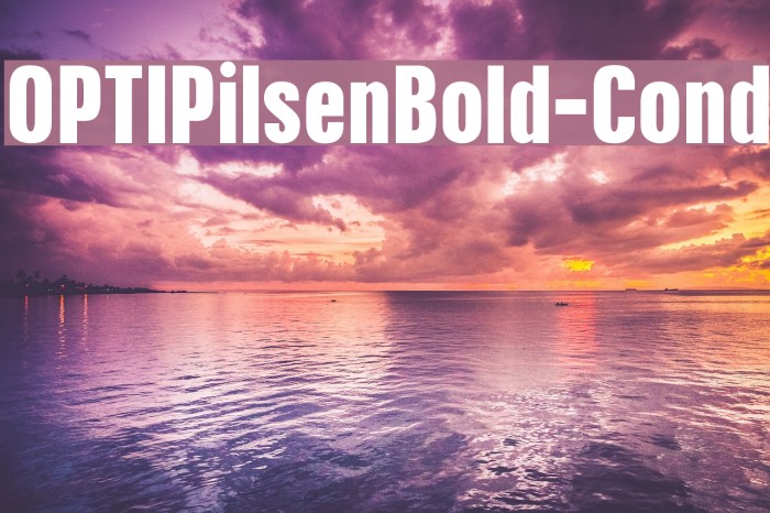 OPTIPilsenBold-Cond Font examples