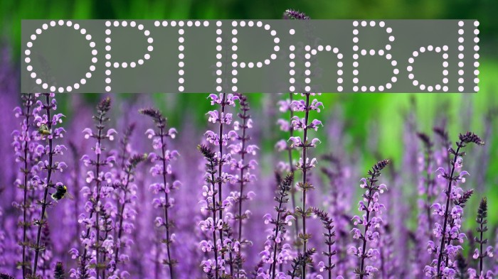 OPTIPinBall Font examples