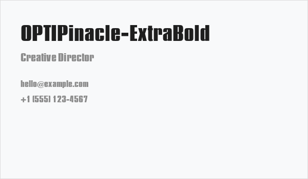 OPTIPinacle-ExtraBold Business Card