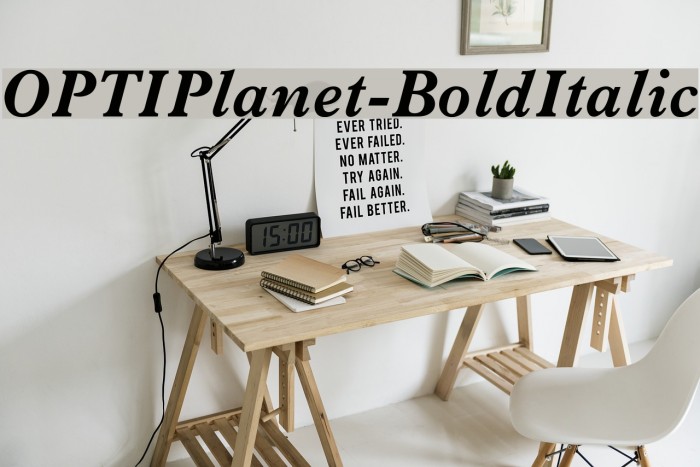 OPTIPlanet-BoldItalic Font examples