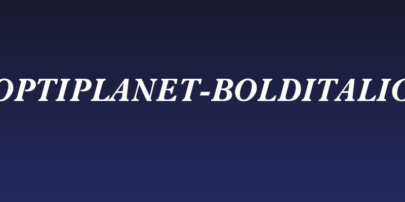 OPTIPlanet-BoldItalic Social Header