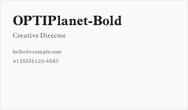 OPTIPlanet-Bold Business Card