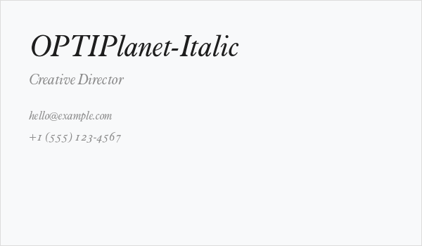 OPTIPlanet-Italic Business Card